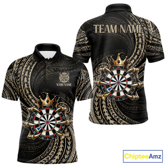 Beige Tribal Skull Darts Shirts For Men Custom Skull Crown 8 Ball Darts Team Jersey NYN4611