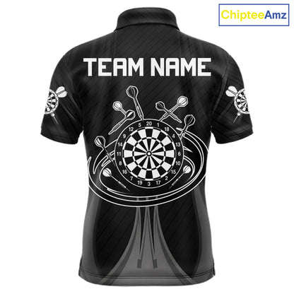 Black And White Darts Polo & 1/4-Zip Shirt For Men Personalized Darts Team Attire NYN4624