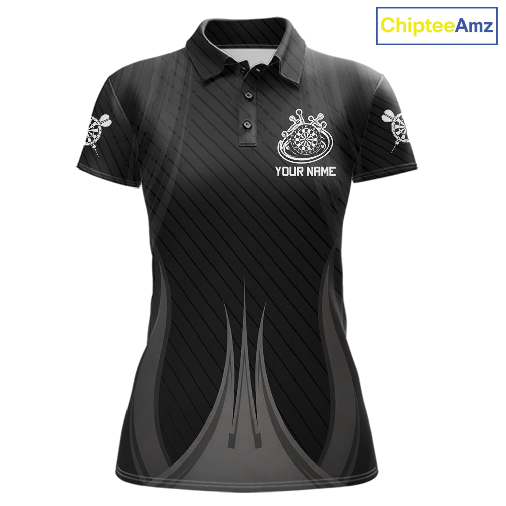 Black And White Darts Polo & 1/4-Zip Shirt For Women Personalized Darts Team Attire NYN4624