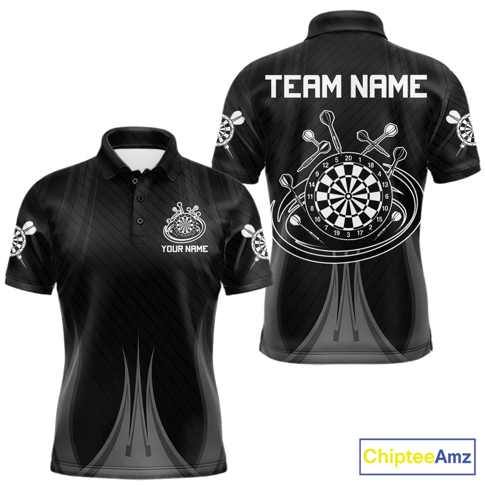 Black And White Darts Polo & 1/4-Zip Shirt For Men Personalized Darts Team Attire NYN4624