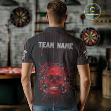 Load image into Gallery viewer, Custom Red Dripping Horror Skull Dartboard Dart Men Polo Jerseys Dart Team Shirts NYN1756