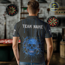 Load image into Gallery viewer, Custom Blue Dripping Horror Skull Dartboard Dart Men Polo Jerseys Dart Team Shirts NYN1758
