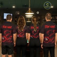 Load image into Gallery viewer, Horror Wolfs Red Flames Smoke Pool 8 Ball Women's Billiard Shirt Custom Ball Billiard Team Attire NYN2562