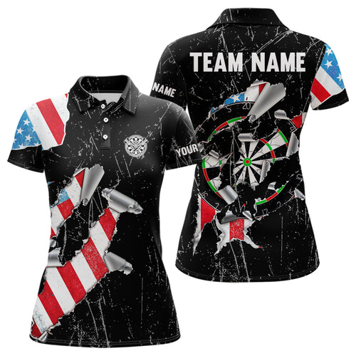 Custom American Flag Grunge Style Dart Shirts For Women, Dart Team Jerseys NYN0025