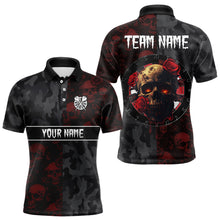 Load image into Gallery viewer, Red Rose Skulls And Dartboard Style Dart Shirts For Men, Custom Dart Jerseys NYN0028