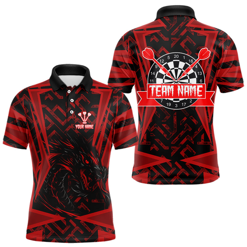 Custom Red Dragron With Dartboards Dart Shirts For Men, Dart Team Jerseys NYN0029