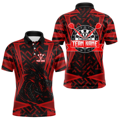 Custom Red Dragron With Dartboards Dart Shirts For Men, Dart Team Jerseys NYN0029