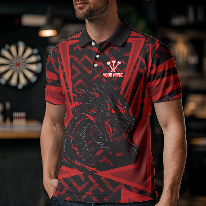 Custom Red Dragron With Dartboards Dart Shirts For Men, Dart Team Jerseys NYN0029