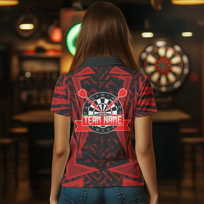 Custom Red Dragron With Dartboards Dart Shirts For Women, Dart Team Jerseys NYN0029