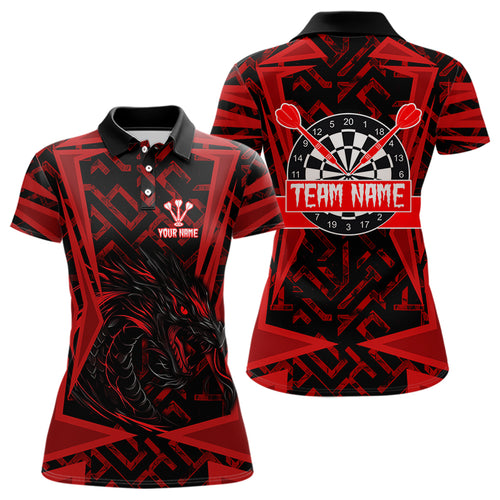 Custom Red Dragron With Dartboards Dart Shirts For Women, Dart Team Jerseys NYN0029