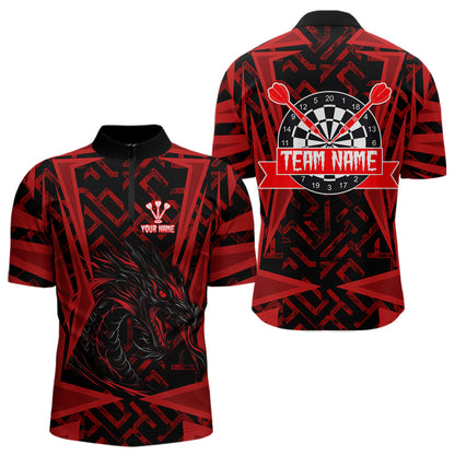 Custom Red Dragron With Dartboards Dart Shirts For Men, Dart Team Jerseys NYN0029