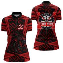Load image into Gallery viewer, Custom Red Dragron With Dartboards Dart Shirts For Women, Dart Team Jerseys NYN0029