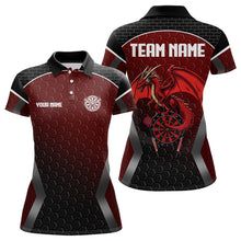 Load image into Gallery viewer, Custom Black And Red Hexagon Dragon Dartboard Dart Shirts For Women Dart Team Jerseys NYN0031