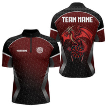 Load image into Gallery viewer, Custom Black And Red Hexagon Dragon Dartboard Dart Shirts For Men Dart Team Jerseys NYN0031