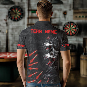 Black And Red Wolfs With Dart Arrows Dart Shirts For Men, Custom Dart Jerseys NYN0032