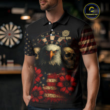 Load image into Gallery viewer, Personalized Eagle Darts Shirt - American Flag Patriotic Archery Jerseys For Men NYN1214