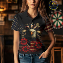 Load image into Gallery viewer, Personalized Eagle Darts Shirt - American Flag Patriotic Archery Jerseys For Women NYN1214
