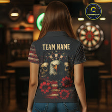 Load image into Gallery viewer, Personalized Eagle Darts Shirt - American Flag Patriotic Archery Jerseys For Women NYN1214
