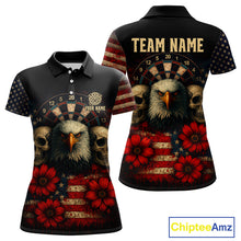 Load image into Gallery viewer, Personalized Eagle Darts Shirt - American Flag Patriotic Archery Jerseys For Women NYN1214