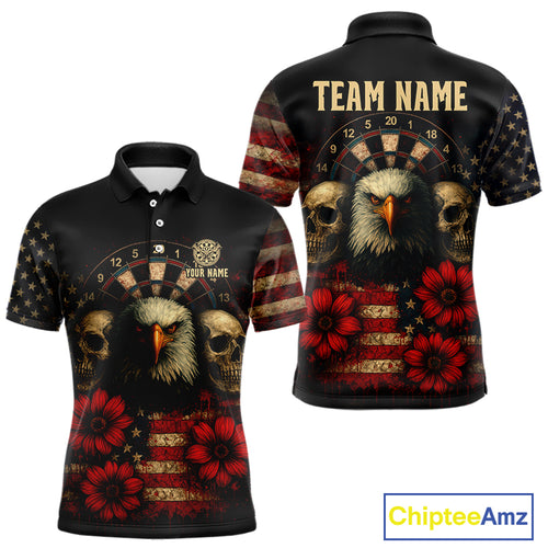 Personalized Eagle Darts Shirt - American Flag Patriotic Archery Jerseys For Men NYN1214
