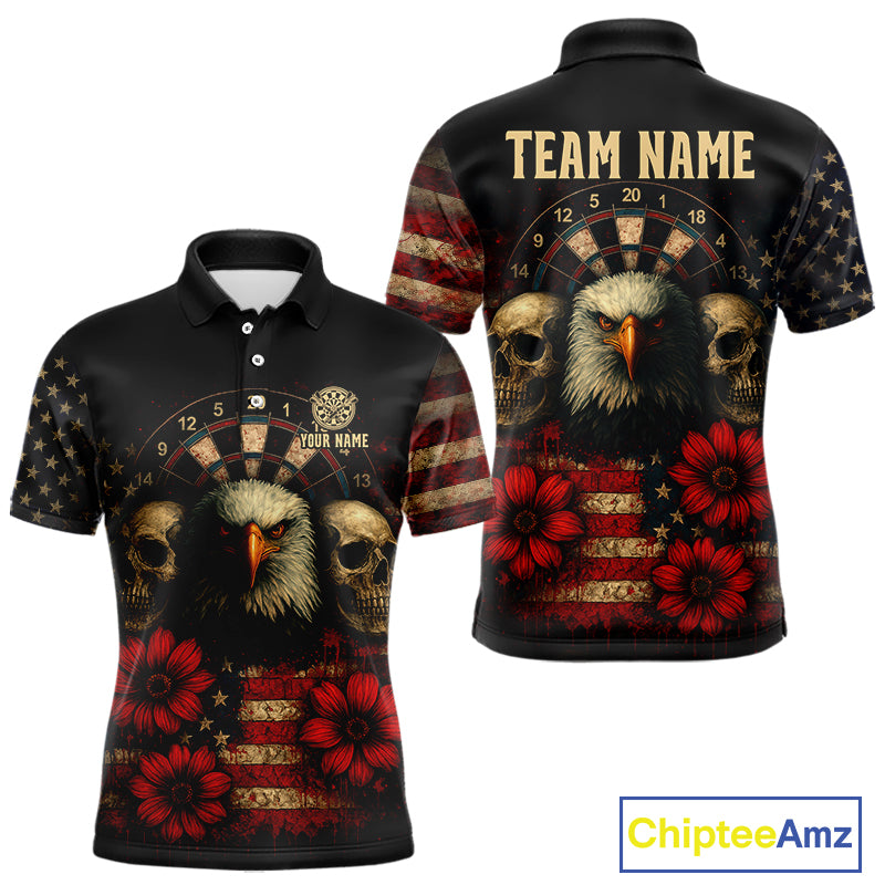 Personalized Eagle Darts Shirt - American Flag Patriotic Archery Jerseys For Men NYN1214