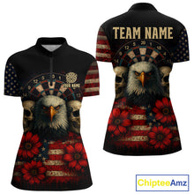 Load image into Gallery viewer, Personalized Eagle Darts Shirt - American Flag Patriotic Archery Jerseys For Women NYN1214