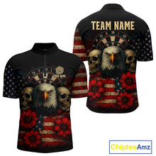 Load image into Gallery viewer, Personalized Eagle Darts Shirt - American Flag Patriotic Archery Jerseys For Men NYN1214
