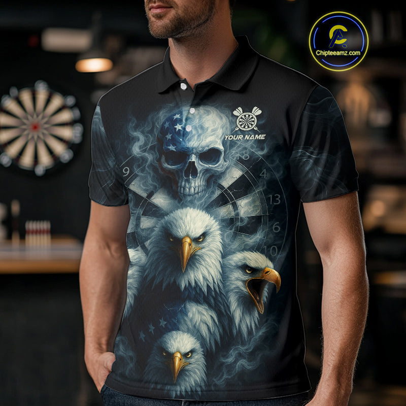 Personalized Eagles Skull Dart Shirt Custom Dartboard Team Dart Jerseys For Men NYN1217