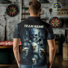 Load image into Gallery viewer, Personalized Eagles Skull Dart Shirt Custom Dartboard Team Dart Jerseys For Men NYN1217