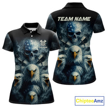 Load image into Gallery viewer, Personalized Eagles Skull Dart Shirt Custom Dartboard Team Dart Jerseys For Women NYN1217