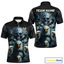 Load image into Gallery viewer, Personalized Eagles Skull Dart Shirt Custom Dartboard Team Dart Jerseys For Men NYN1217