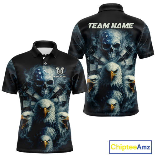 Personalized Eagles Skull Dart Shirt Custom Dartboard Team Dart Jerseys For Men NYN1217