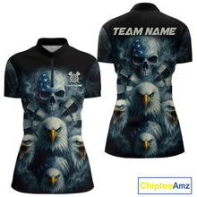 Load image into Gallery viewer, Personalized Eagles Skull Dart Shirt Custom Dartboard Team Dart Jerseys For Women NYN1217