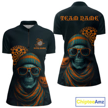 Load image into Gallery viewer, Custom Halloween Women Darts Shirt Personalized Halloween Pumpkin Skull Darts Jerseys NYN1230