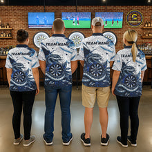 Load image into Gallery viewer, Custom White And Blue Splatter Cobra Dartboard Women Darts Polo Shirts Grunge Dart Jerseys NYN2269