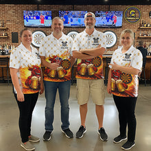 Load image into Gallery viewer, Bull &amp; Cheer Beers Dartboard Custom Funny Darts Polo Shirts Women Dart Team Jerseys | White NYN2273