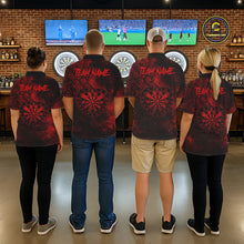 Load image into Gallery viewer, Red Grunge Roses Heart Dartboard Men Darts Valentine Shirt Custom Dart Quarter-Zip Couple Gifts NYN2573