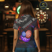 Load image into Gallery viewer, Colorful Thunder Dartboards Grunge Women&#39;s Darts Shirt - Custom Name &amp; Team Jersey | Opt1 NYN0634