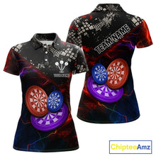 Load image into Gallery viewer, Colorful Thunder Dartboards Grunge Women&#39;s Darts Shirt - Custom Name &amp; Team Jersey | Opt1 NYN0634
