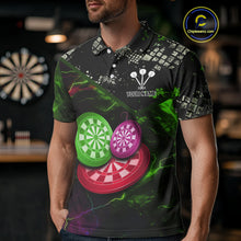 Load image into Gallery viewer, Colorful Thunder Dartboards Grunge Men's Darts Shirt - Custom Name &amp; Team Jersey | Opt2 NYN0635