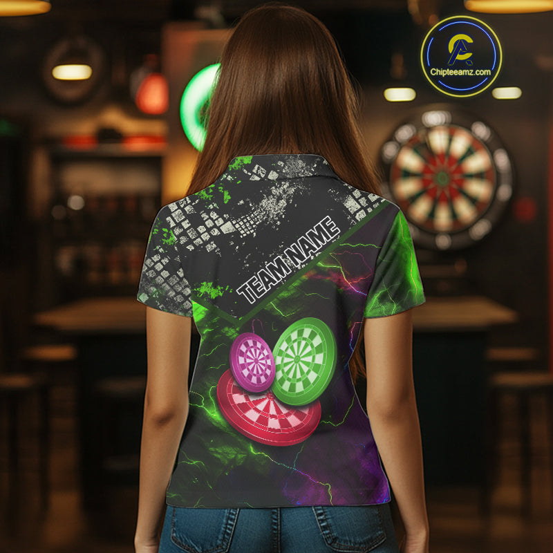 Colorful Thunder Dartboards Grunge Men's Darts Shirt - Custom Name & Team Jersey | Opt2 NYN0635
