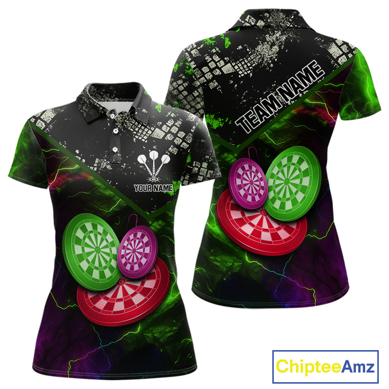 Colorful Thunder Dartboards Grunge Men's Darts Shirt - Custom Name & Team Jersey | Opt2 NYN0635
