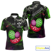 Load image into Gallery viewer, Colorful Thunder Dartboards Grunge Men's Darts Shirt - Custom Name &amp; Team Jersey | Opt2 NYN0635