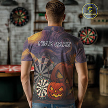 Load image into Gallery viewer, Pumpkin Dartboard 3D Custom Halloween Funny Darts Polo Jerseys For Men, Darts Shirt NYN0831