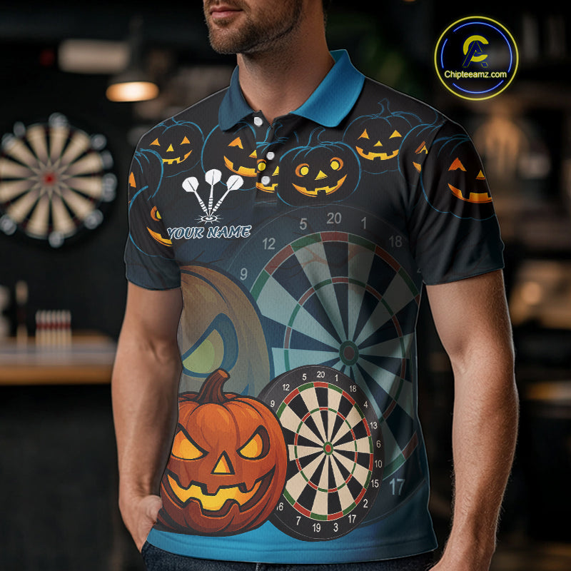 Custom Halloween Funny Darts Polo Jerseys For Men, Darts Team Shirt NYN0832