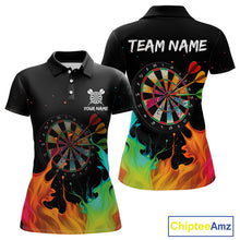 Load image into Gallery viewer, Custom Splatter Dartboard 3D Funny Dart Polo Shirt For Women Colorful Dart Team Jerseys NYN1526