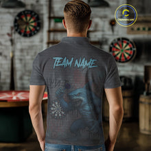Load image into Gallery viewer, Custom Blue Dripping Shark Grunge Dartboard Funny Dart Men Polo Shirt Graffiti Dart Jerseys NYN1784
