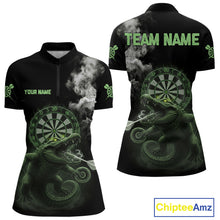 Load image into Gallery viewer, Black And Green Crocodile Grey Smoke Custom Dart Men Polo Shirt Funny Dart Jerseys NYN1790