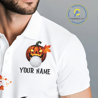 Halloween Golf Ball Clubs Men's Polo Golf Shirt Custom Halloween Golf Tournament Jersey NYN5021