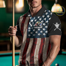 Load image into Gallery viewer, Grunge Dripping Pool 8 Ball Men Billiard Shirts Custom US Flag Patriotic Billiard Jerseys NYN2293